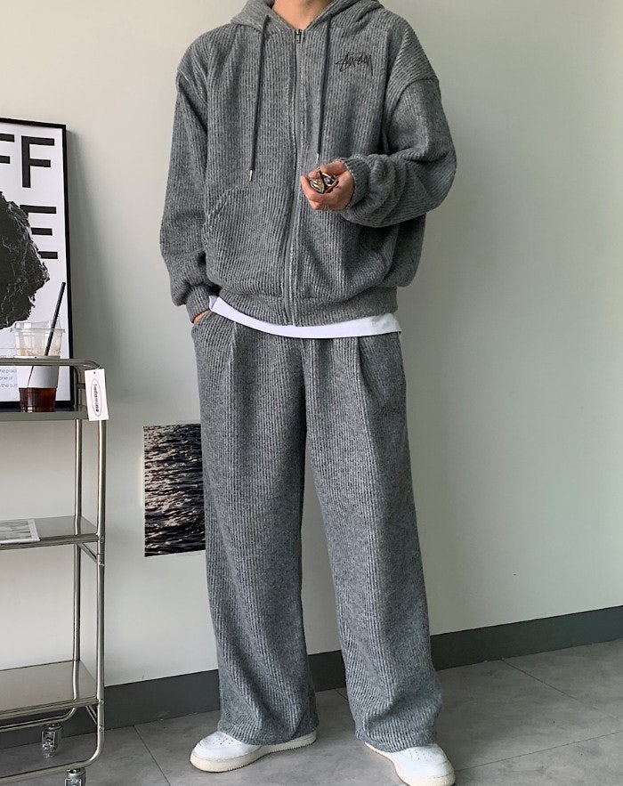 스투시 골지 후드 집업 세트(남자) 5color -20503