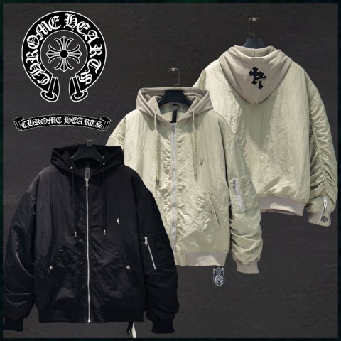 크롬하츠 크로스 래더패치 MA1 후드 패딩 자켓 - 2 Color