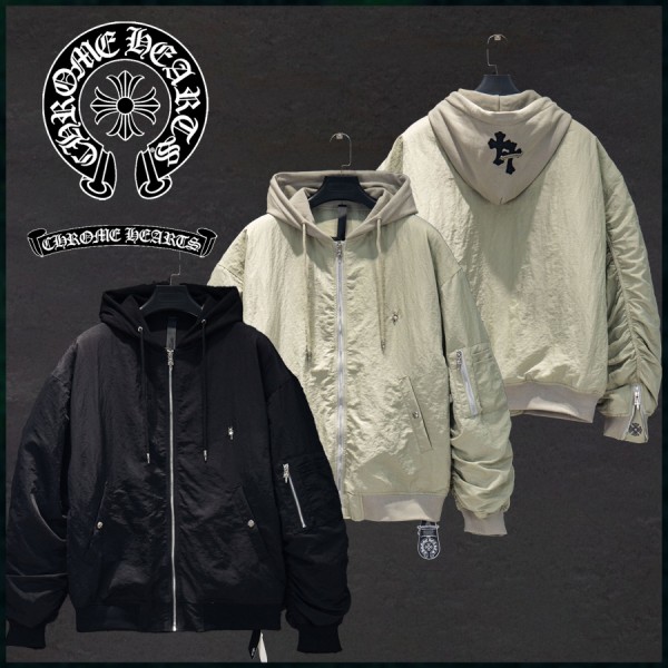 크롬하츠 크로스 래더패치 MA1 후드 패딩 자켓 - 2 Color-레플리카 사이트 쇼핑몰