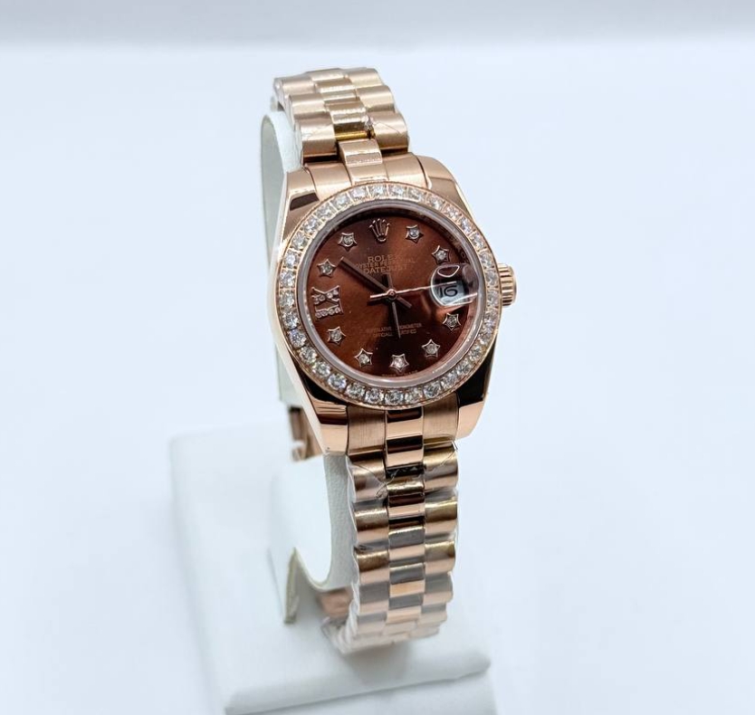 롤렉스 오이스터, 28mm, 에버로즈 골드 다이아몬드 -여성용- (국내공장 AS가능)