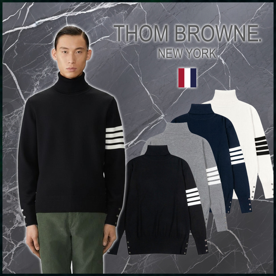 톰브라운 코튼 4바 터틀넥 울 스웨터 - 4 Color