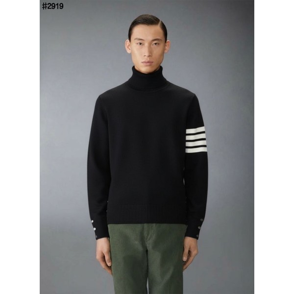 톰브라운 코튼 4바 터틀넥 울 스웨터 - 블랙-레플리카 사이트 쇼핑몰