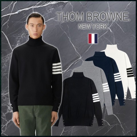 톰브라운 코튼 4바 터틀넥 울 스웨터 - 4 Color