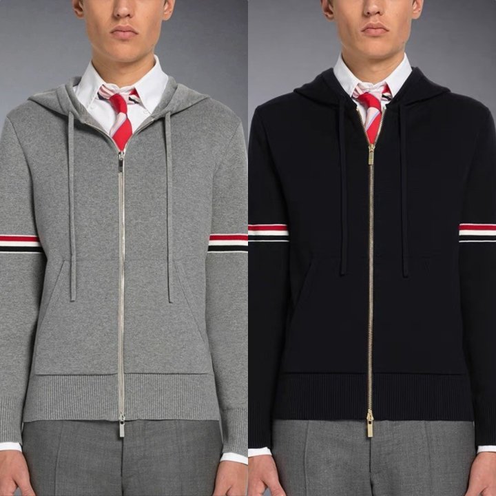 톰브라운 코튼 밀라노 암밴드 후드집업 - 2 Color