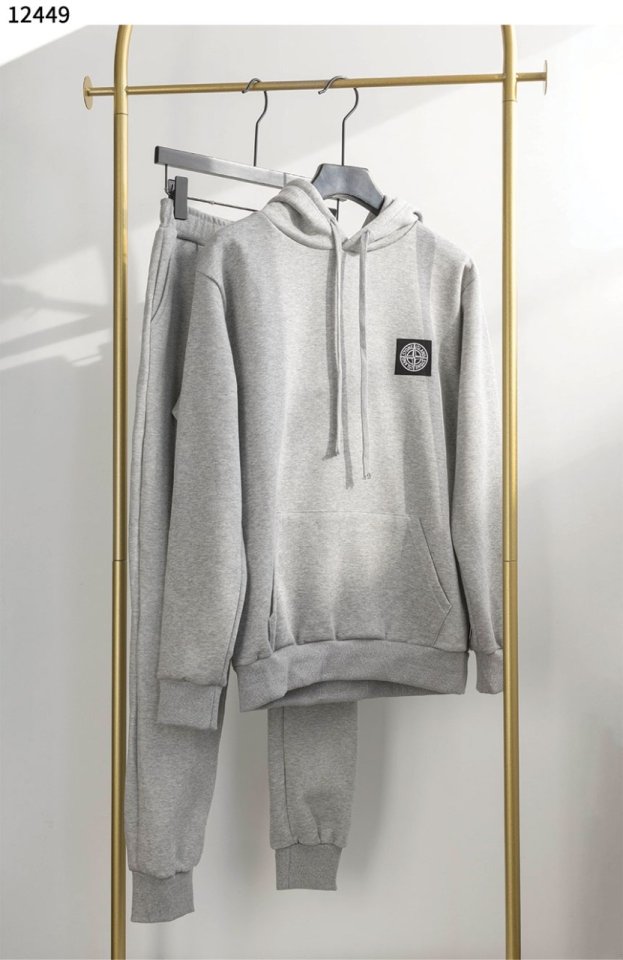 스톤아일랜드 라인 기모 후드티 조거팬츠 트레이닝 세트 - 2 Color