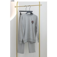 크롬하츠 컬러 로고 라운드 맨투맨 팬츠 기모 트레이닝 세트 - 2 Color