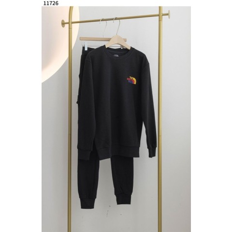 노스페이스 로고 맨투맨 밴딩 팬츠 기모 세트 - 2 Color