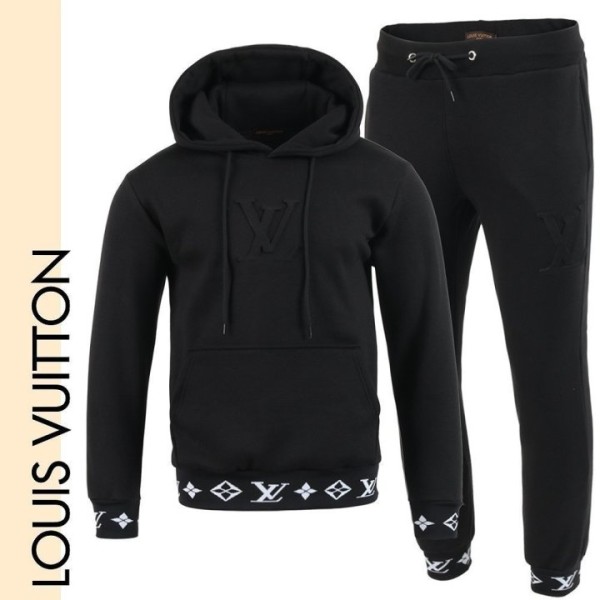 루이비통 엠보 로고 후드 셋업-레플리카 사이트 쇼핑몰