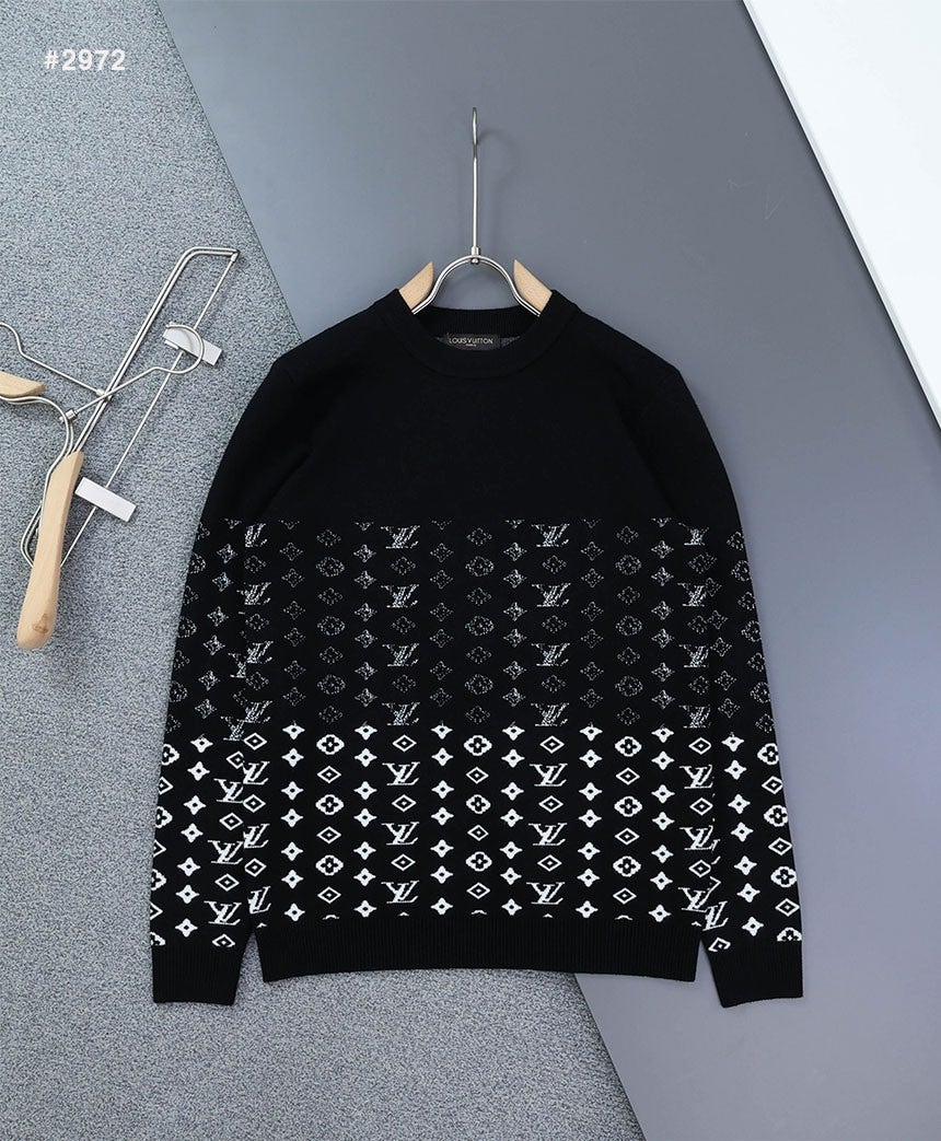 루이비통 그라데이션 화이트 모노그램 라운드 니트