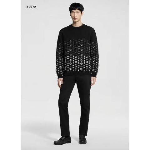 루이비통 그라데이션 화이트 모노그램 라운드 니트