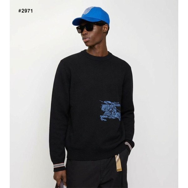 버버리 블루 기마자수 EKD 라운드 니트-레플리카 사이트 쇼핑몰