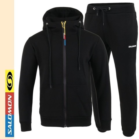 살로몬 모디세이 후드 집업 셋업 -블랙-