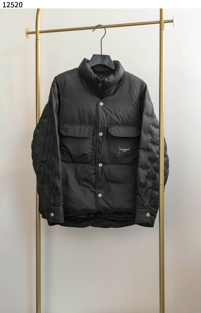 메종 마르지엘라 남성 다이아 포켓 이중 조끼 패딩 세트