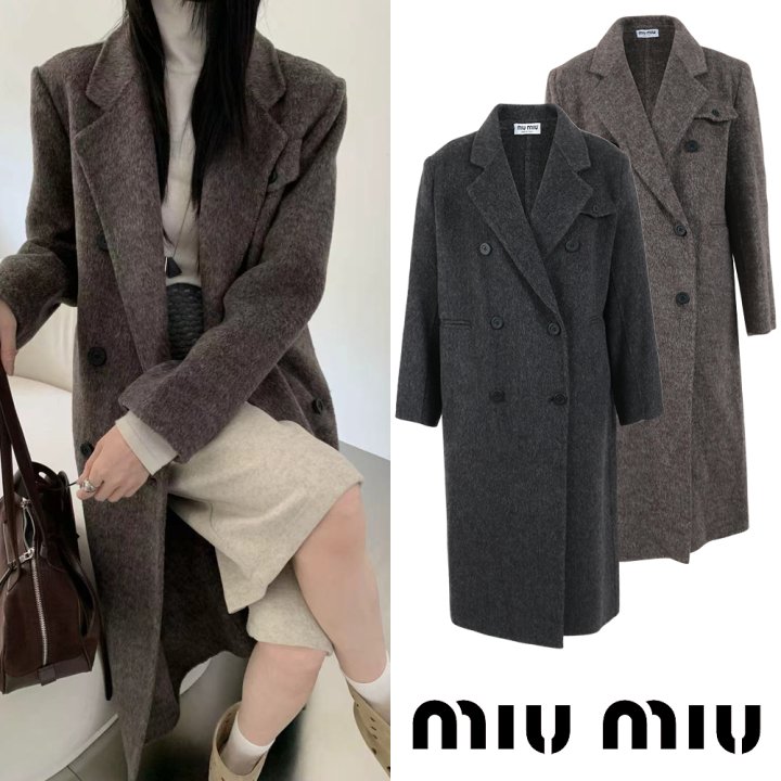 미우미우 더블버튼 캐시미어 핸드메이드 코트 (2color)