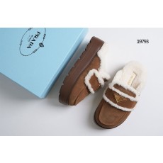 프라다 시어링 트림 플랫폼 뮬 로퍼