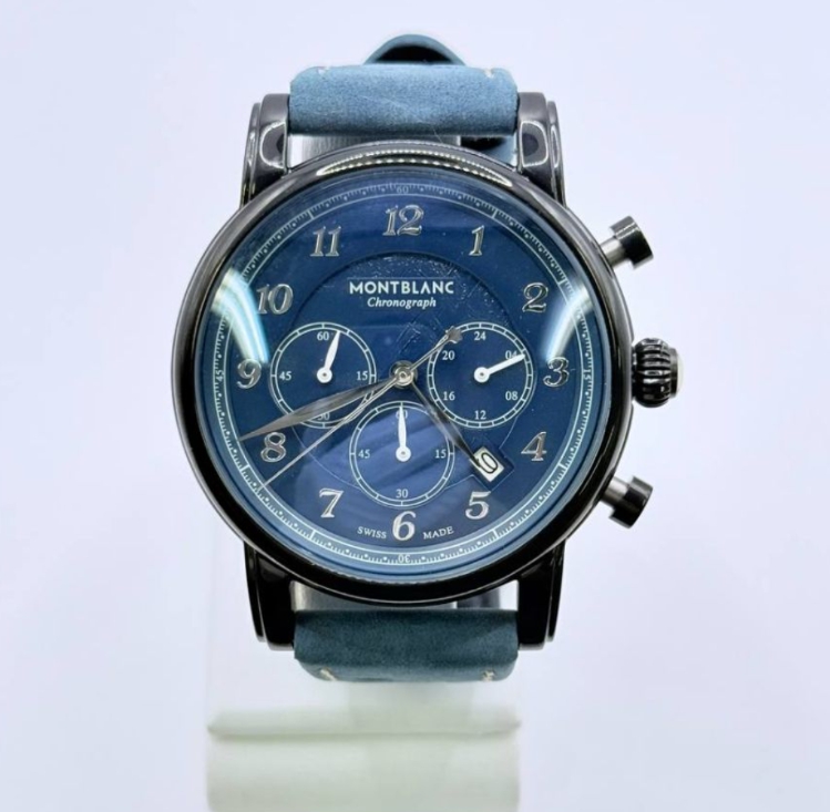 몽블랑 스타 레거시 크로노그래프 블루 박서준시계 (국내공장 AS가능)