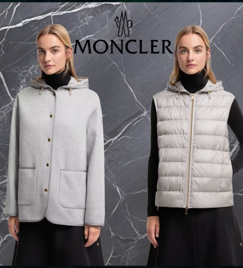 몽클레어 여성 캐시미어 하이브리드 후드 자켓 - 2 Color