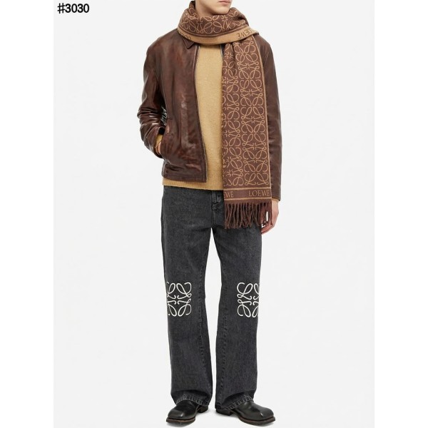 로에베 아나그램 울 자카드 태슬 숄 머플러 - 3 Color-레플리카 사이트 쇼핑몰