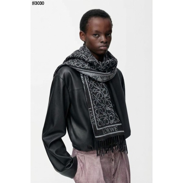 로에베 아나그램 울 자카드 태슬 숄 머플러 - 3 Color-레플리카 사이트 쇼핑몰