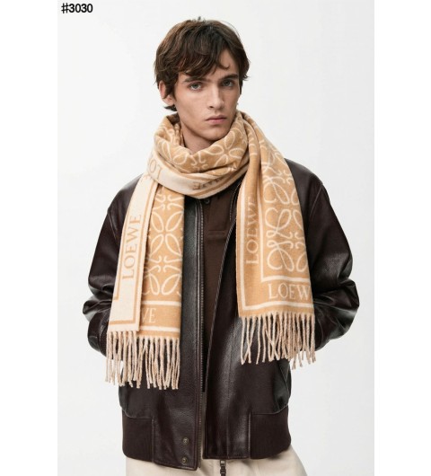 로에베 아나그램 울 자카드 태슬 숄 머플러 - 3 Color