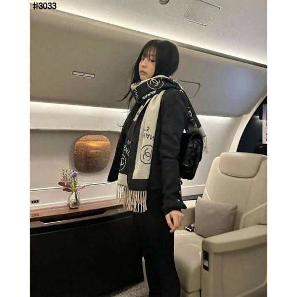 샤넬 넘버 5 까멜리아 아트워크 울 자카드 태슬 숄 머플러-레플리카 사이트 쇼핑몰