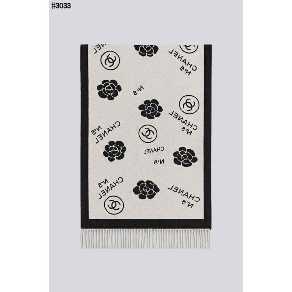 샤넬 넘버 5 까멜리아 아트워크 울 자카드 태슬 숄 머플러-레플리카 사이트 쇼핑몰