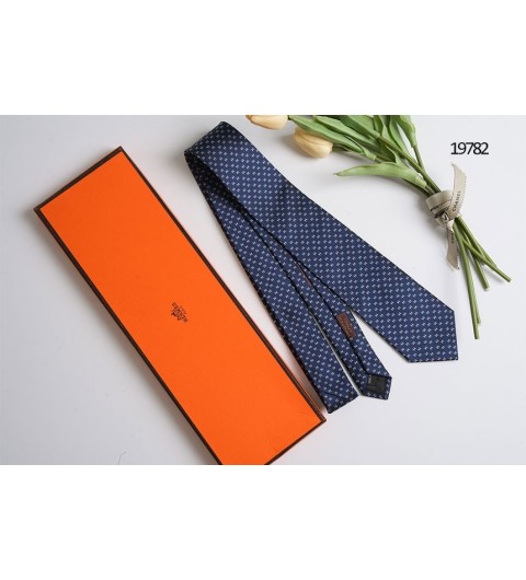 에르메스 H 패턴로고 타이