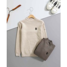 브루넬로 쿠치넬리 3D 엠보 로고 밍크 안감 니트 스웨터 - 2 Color