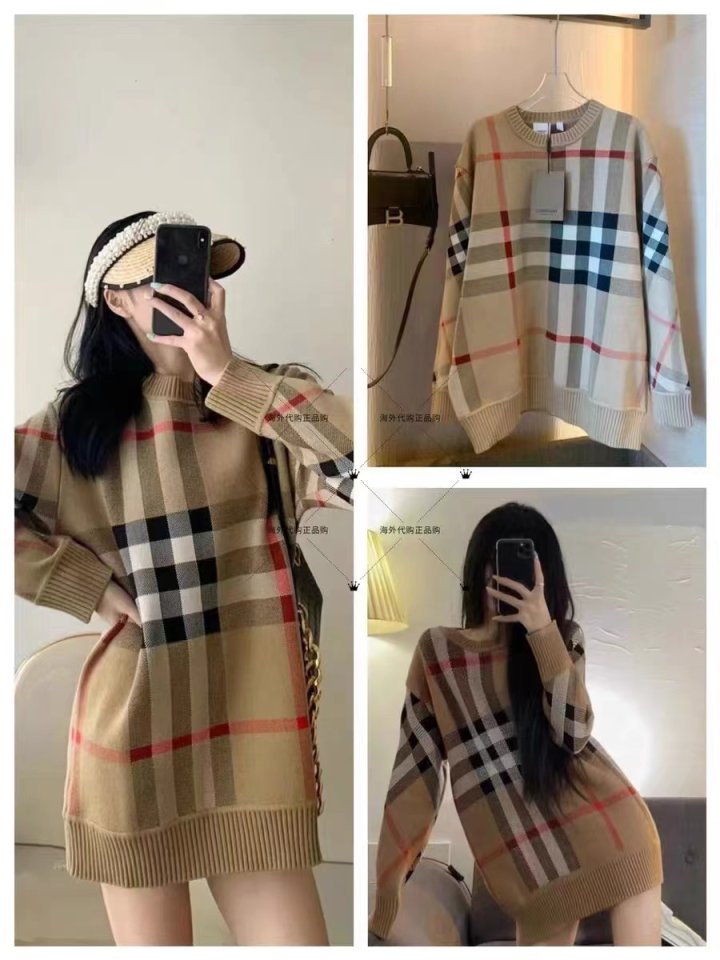 버버리 체크 울 니트 -여성용-