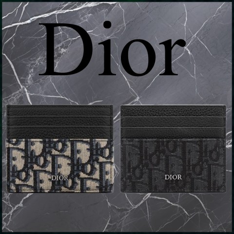 디올 오블리크 자카드 그레인 카프레더 카드지갑 - 2 Color