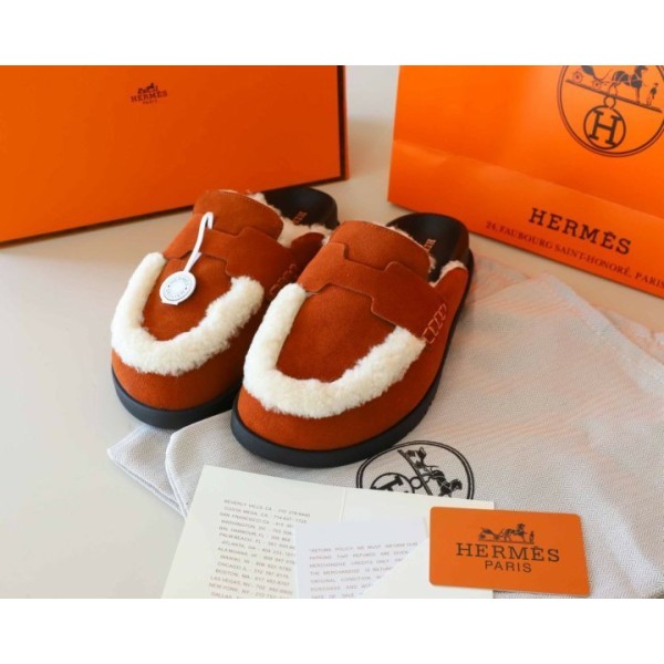 에르메스 스웨이드 고(GO) 뮬 슬리퍼-레플리카 사이트 쇼핑몰