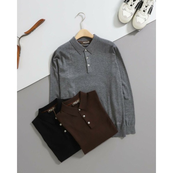 로로피아나 버튼 플래킷 카라 니트 - 3 Color-레플리카 사이트 쇼핑몰