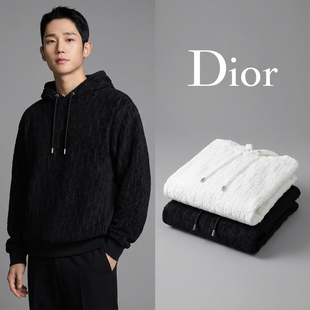 디올 오블리크 테리 코튼 후드 (2color)