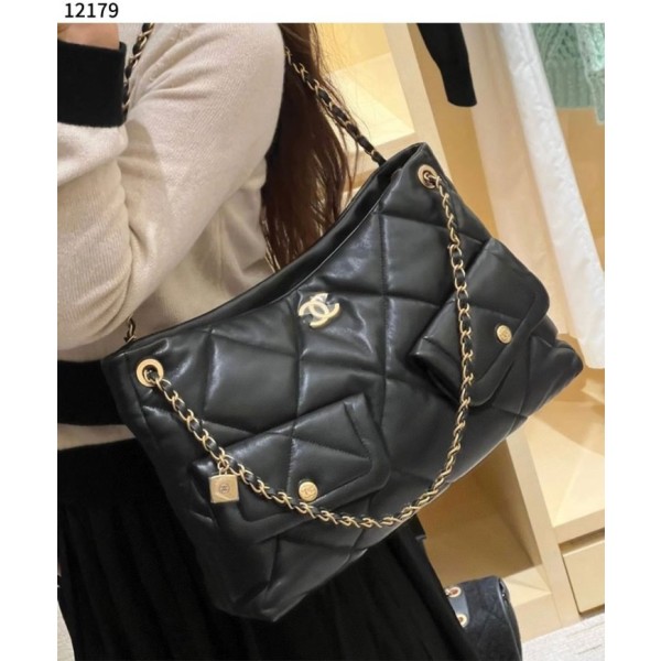 샤넬 램스킨 골드 메탈 블랙 백-레플리카 사이트 쇼핑몰