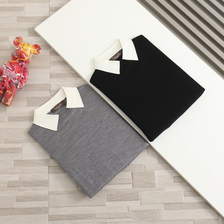 로로피아나 여성 파츠로고 포인트 메리노울 카라니트 - 2 Color