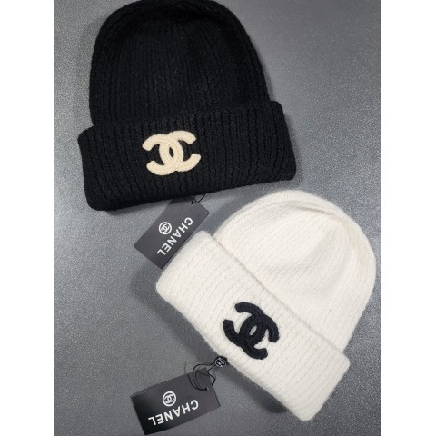 샤넬 로고 울니트 비니 - 2 Color