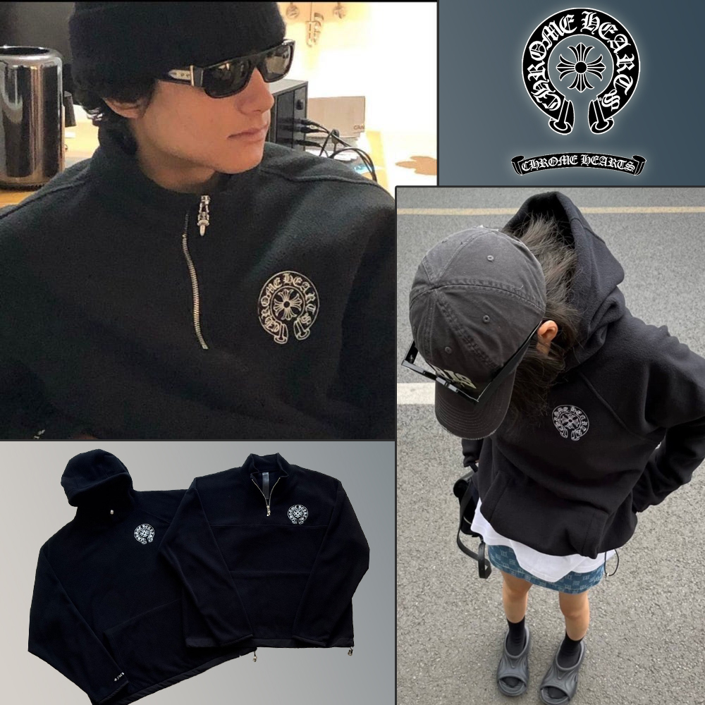 크롬하츠 플리스 후드 & 하프 지퍼 스웨트셔츠 -2타입 (925실버)