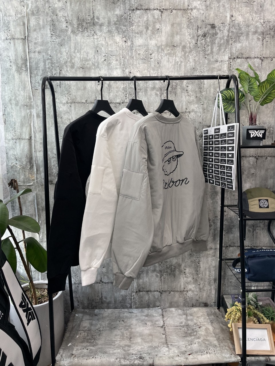 말본 패딩 맨투맨 (3color)