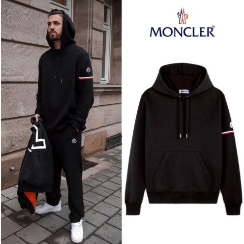 몽클레어 삼선 암밴딩 커플 후드 -기모-