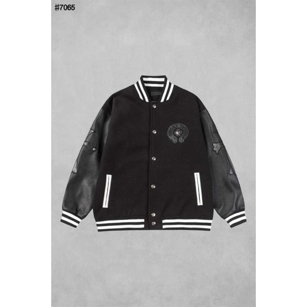 크롬하츠 크로스 레더 홀스슈 바시티 자켓-레플리카 사이트 쇼핑몰