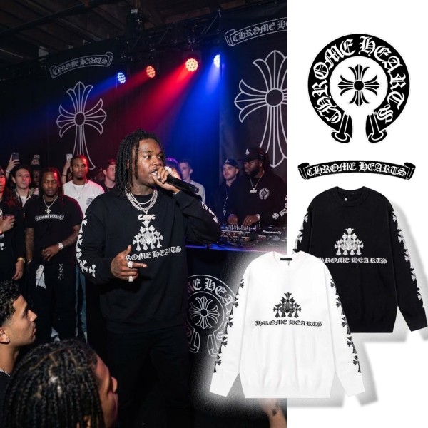 크롬하츠 트리플 크로스 자카드 니트 풀오버 - 2 Color-레플리카 사이트 쇼핑몰