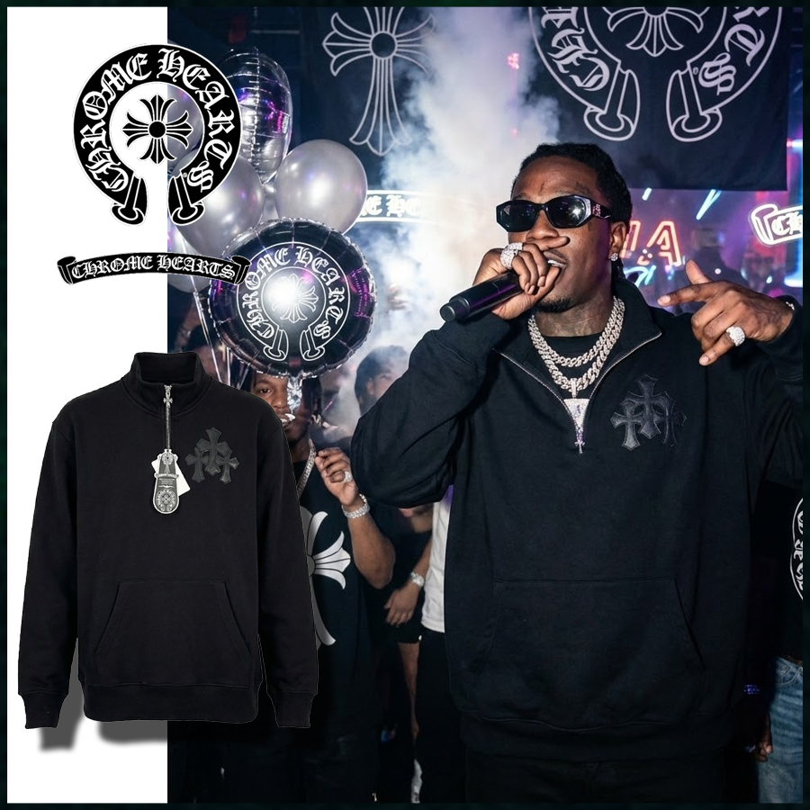 크롬하츠 세메터리 크로스 쿼터 지퍼 스웨트셔츠 맨투맨