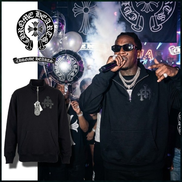 크롬하츠 세메터리 크로스 쿼터 지퍼 스웨트셔츠 맨투맨-레플리카 사이트 쇼핑몰