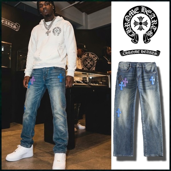 크롬하츠 레더패치 스판 데님진 - 40사이즈 추가-레플리카 사이트 쇼핑몰