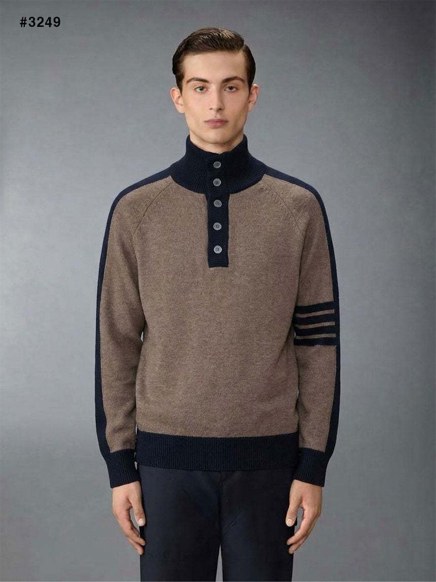 톰브라운 밀라노 사선 4바 폴라넥 스웨터