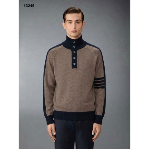 톰브라운 밀라노 사선 4바 폴라넥 스웨터