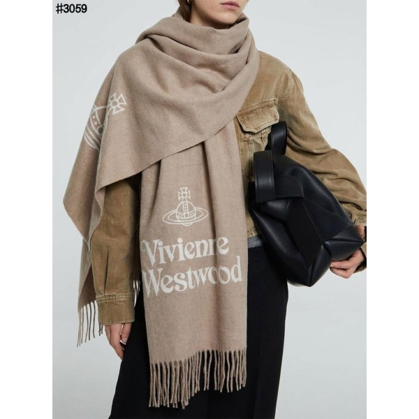비비안 웨스트우드 투 사이드 싱글 오브 울 자카드 태슬 머플러-레플리카 사이트 쇼핑몰