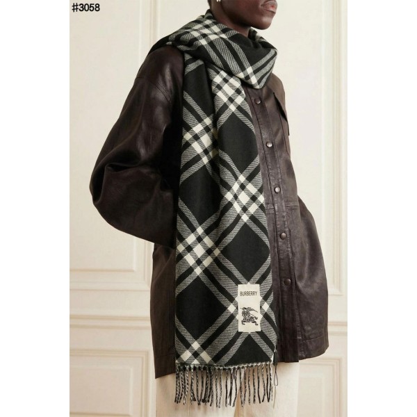 버버리 EKD 노바 체크 울 자카드 태슬 숄 머플러 - 2 Color-레플리카 사이트 쇼핑몰