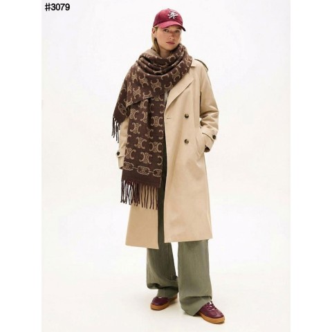 셀린느 링크 트리옹프 울 자카드 태슬 숄 머플러 - 2 Color