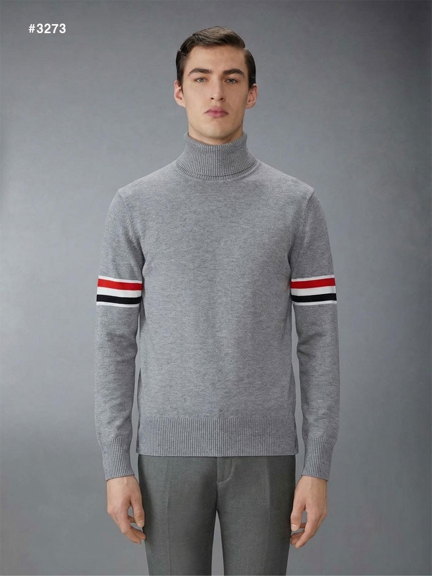 톰브라운 RWB 암 밴드 져지 스티치 터틀넥 스웨터 니트 - 2 Color